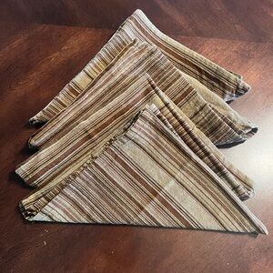 Striped Brown and Tan Napkins
